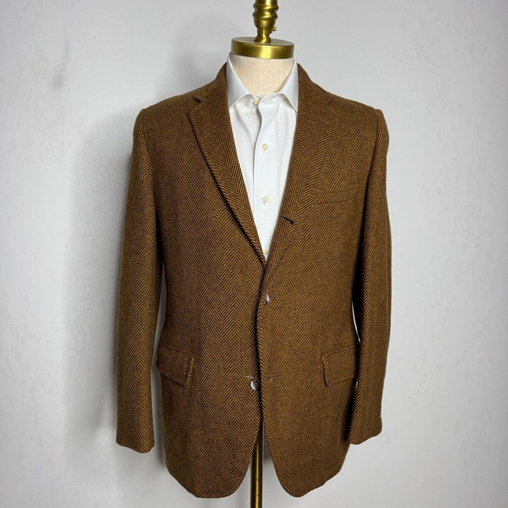 Bespoke Brown Herringbone Wool Sport Coat